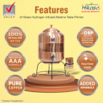 Hikaso Hydrogen Infused Alkaline Table Pitcher