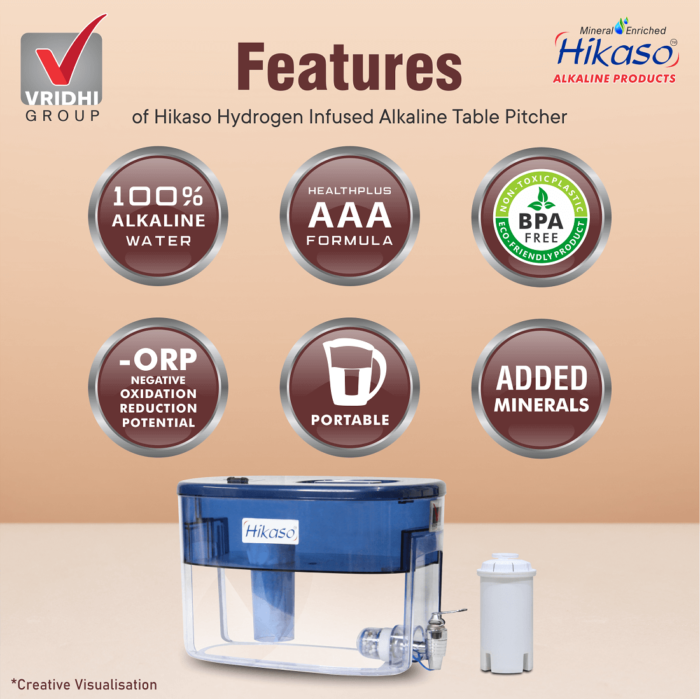 Health Benefits of Hikaso Hydrogen Infused Alkaline Table Pitcher